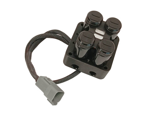EVOLVE 2-CORNER BILLET MANIFOLD VALVE - VERSION 1 - COMBO BLACK ANODIZE FINISH