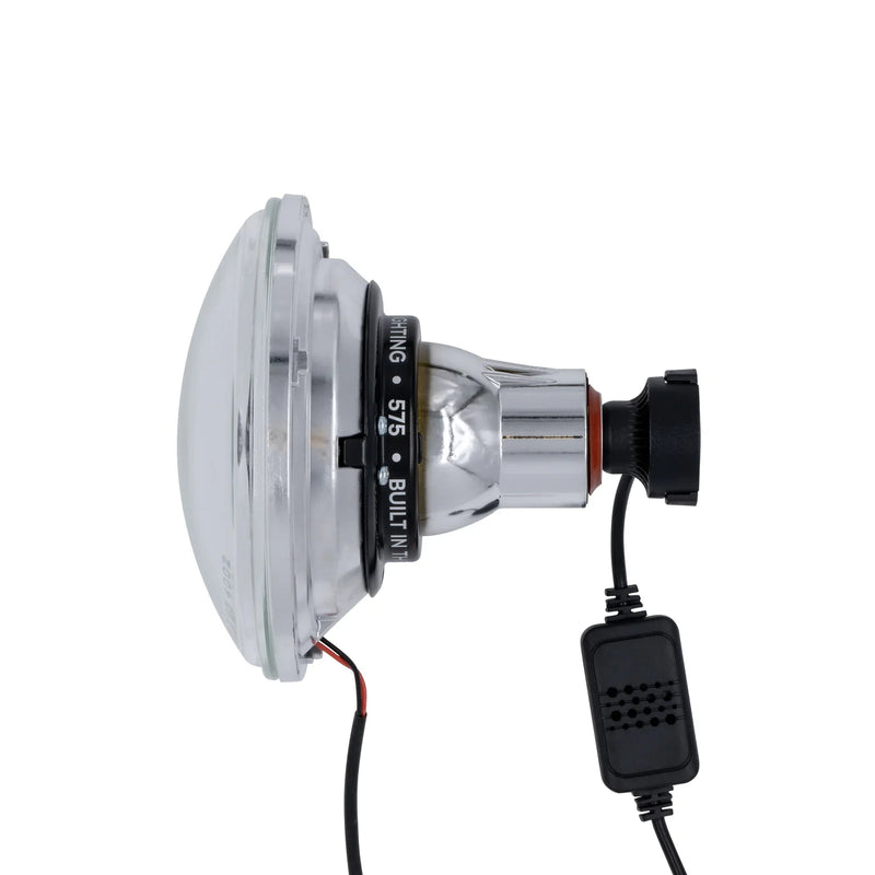 Load image into Gallery viewer, High/Low Beam Chrome 30W LED 575 with Classic Switchback Halo
