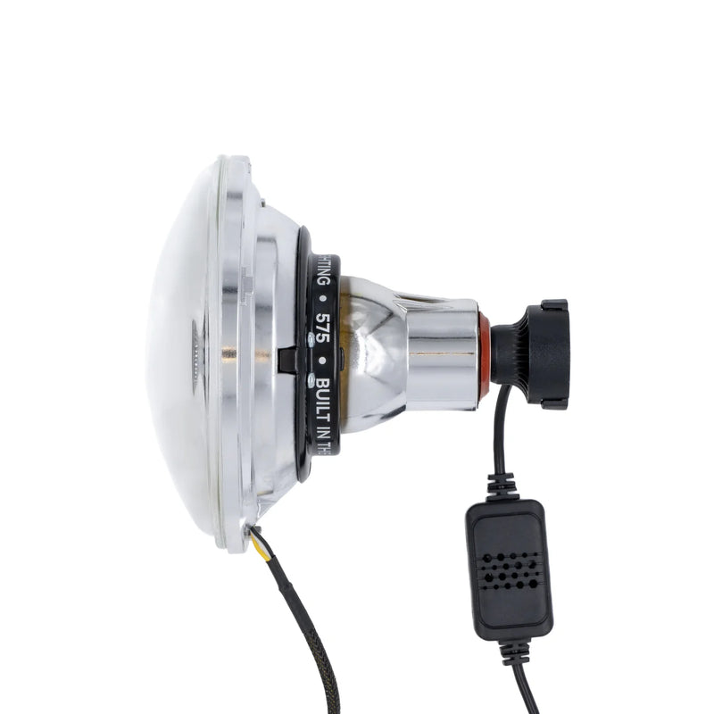 Load image into Gallery viewer, High/Low Beam Chrome 30W LED 575 with HDR Red Halo
