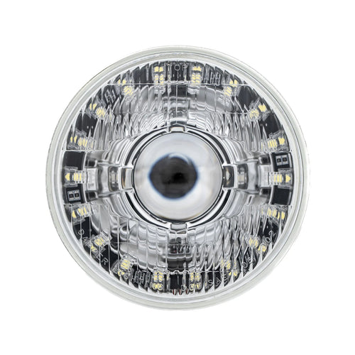 High/Low Beam Chrome 30W LED 575 with Modern Switchback Halo with Original Glass