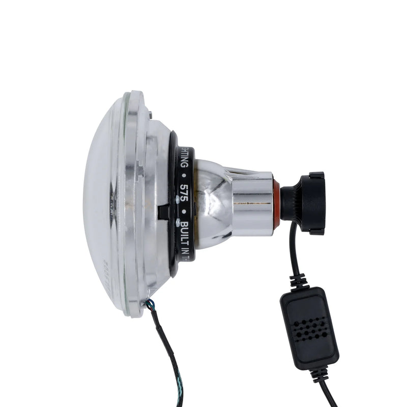 Load image into Gallery viewer, High/Low Beam Chrome 30W LED 575 with HDR Smoked RGB Halo
