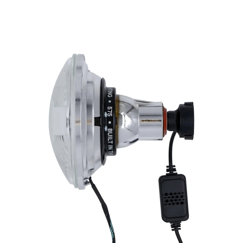 Load image into Gallery viewer, High/Low Beam Chrome 30W LED 575 with HDR Smoked RGB Halo with Original Glass
