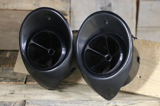 67-68 Chevy Camaro Billet Aluminum 5 Vane A/C Vents with Black Bezel