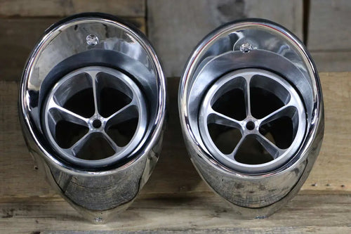 67-68 Chevy Camaro Billet Aluminum 5 Vane A/C Vents with Chrome Bezel