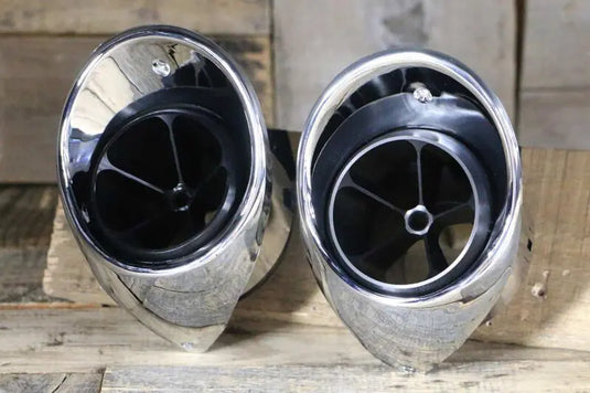 67-68 Chevy Camaro Billet Aluminum 5 Vane A/C Vents with Chrome Bezel