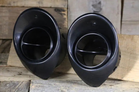 67-68 Chevy Camaro Billet Aluminum Single Vane A/C Vents with Black Bezel