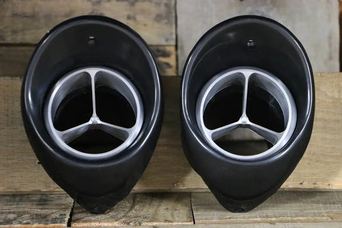 67-68 Chevy Camaro Billet Aluminum Triple Vane A/C Vents with Black Bezel