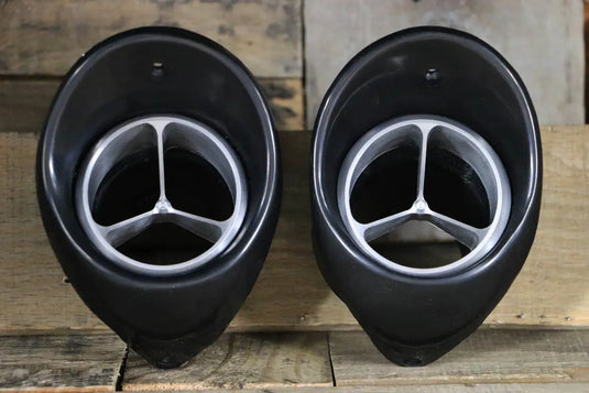 67-68 Chevy Camaro Billet Aluminum Triple Vane A/C Vents with Black Bezel