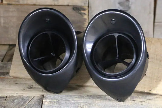 67-68 Chevy Camaro Billet Aluminum Triple Vane A/C Vents with Black Bezel