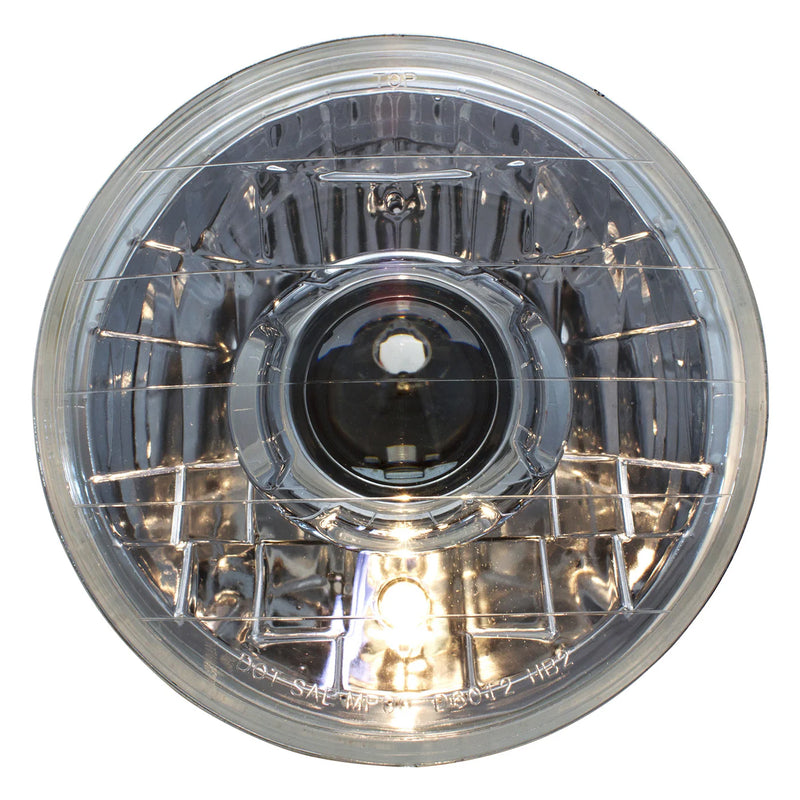Load image into Gallery viewer, Chrome V1 Projector Headlamp with Chrome Shroud with Halogen Bulbs
