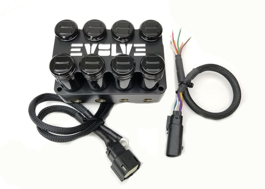 EVOLVE 4-CORNER BILLET MANIFOLD VALVE - VERSION 1 - COMBO BLACK POWDER COATED FINISH