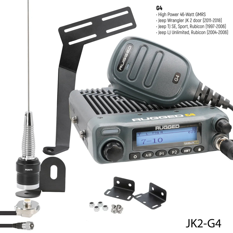Load image into Gallery viewer, GMRS Mobile Radio Kit for Jeep Wrangler TJ, LJ, and JK
