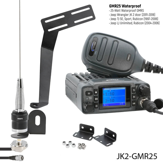GMRS Mobile Radio Kit for Jeep Wrangler TJ, LJ, and JK