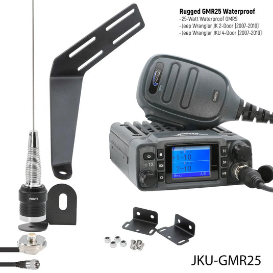 GMRS Mobile Radio Kit for Jeep Wrangler TJ, LJ, and JK