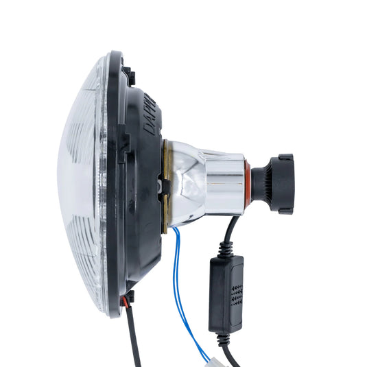 Black LED Seven with Modern Switchback Halo with Original Glass