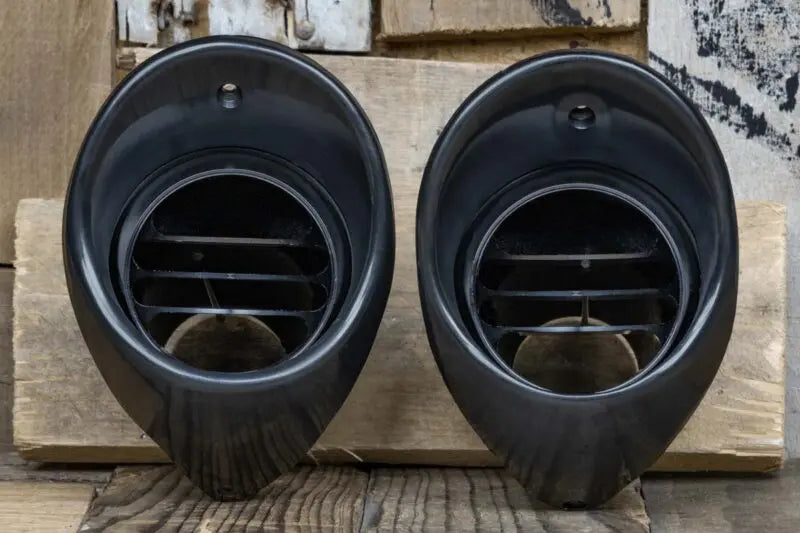 Load image into Gallery viewer, 67-68 Chevy Camaro Billet Aluminum Tres A/C Vents with Black Bezel
