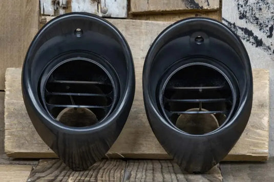 67-68 Chevy Camaro Billet Aluminum Tres A/C Vents with Black Bezel