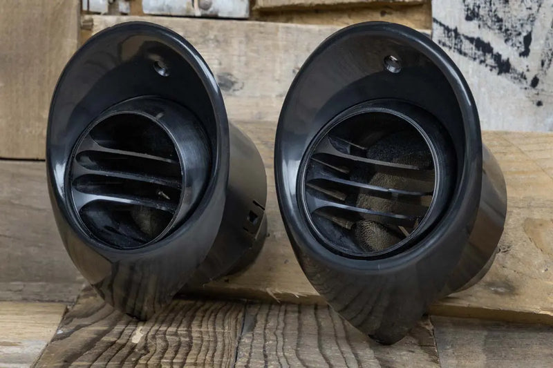 Load image into Gallery viewer, 67-68 Chevy Camaro Billet Aluminum Tres A/C Vents with Black Bezel
