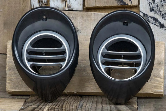 67-68 Chevy Camaro Billet Aluminum Tres A/C Vents with Black Bezel