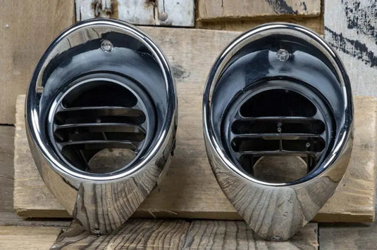 67-68 Chevy Camaro Billet Aluminum Tres A/C Vents with Chrome Bezel