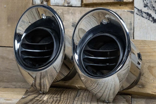 67-68 Chevy Camaro Billet Aluminum Tres A/C Vents with Chrome Bezel