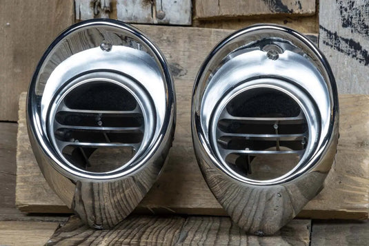 67-68 Chevy Camaro Billet Aluminum Tres A/C Vents with Chrome Bezel