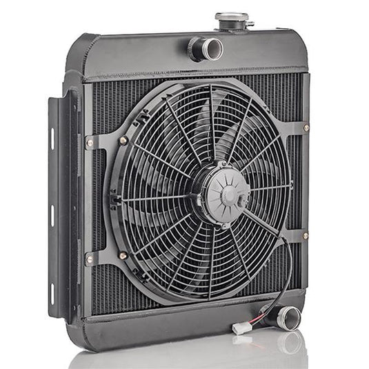 42mm Performance Radiator Module (Chevrolet Bel Air 1955-57 I6/SBC) W/ 16″ SPAL Fan, Downflow