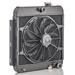 42mm Performance Radiator Module (Chevrolet Bel Air 1955-57 I6/SBC W/ TOC) W/ 16″ SPAL Fan, Downflow, Satin Black