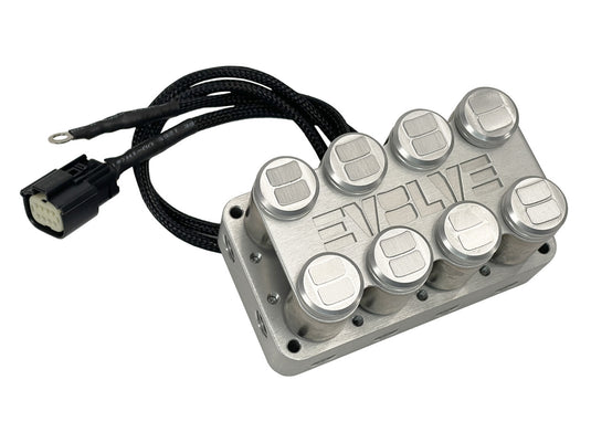 EVOLVE 4-CORNER BILLET MANIFOLD VALVE - VERSION 1 - BRUSHED ANODIZED FINISH
