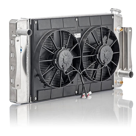 42mm Performance Radiator Module (Chevrolet Bel Air 1955-57 SBC/BBC W/ TOC) W/ Dual 11″ SPAL Fans