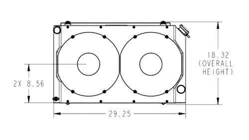 55mm Performance Radiator Module (Chevrolet Nova 1968-77 SB/BB) W/ Dual 13″ SPAL Fans, Cradle Mount Core Support