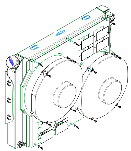 42mm Performance Radiator Module (Chevrolet Nova/Chevy II 1962-67 LS) W/ Dual 12″ SPAL Fans