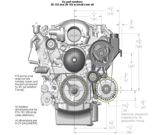LOW LS DRIVE SYSTEM (ALT, P/S W/O A/C) DRIVER'S SIDE