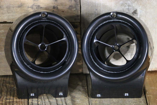 67-72 Chevy Truck Billet Aluminum 5 Vane A/C Vents with Black Bezel
