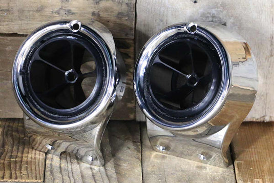 67-72 Chevy Truck Billet Aluminum 5 Vane A/C Vents with Chrome Bezel