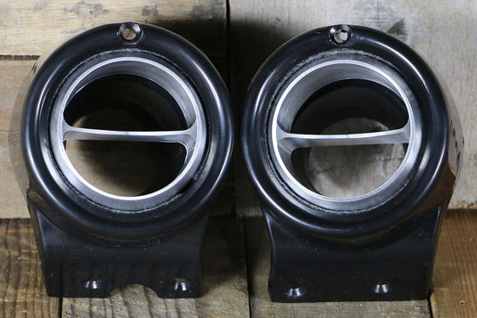 67-72 Chevy Truck Billet Aluminum Single Vane A/C Vents with Black Bezel