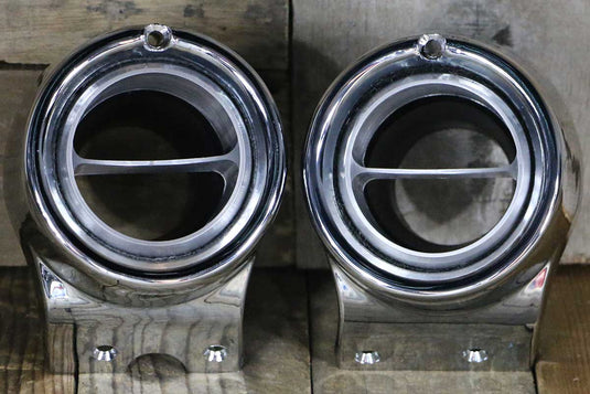 67-72 Chevy Truck Billet Aluminum Single Vane A/C Vents with Chrome Bezel
