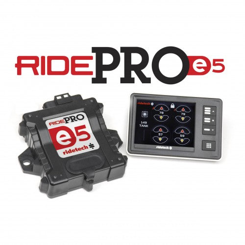 RidePro E5 Air Ride Suspension Control System | 5 Gallon Dual Compressor – HIGH FLOW Big Red 3/8″ Valves