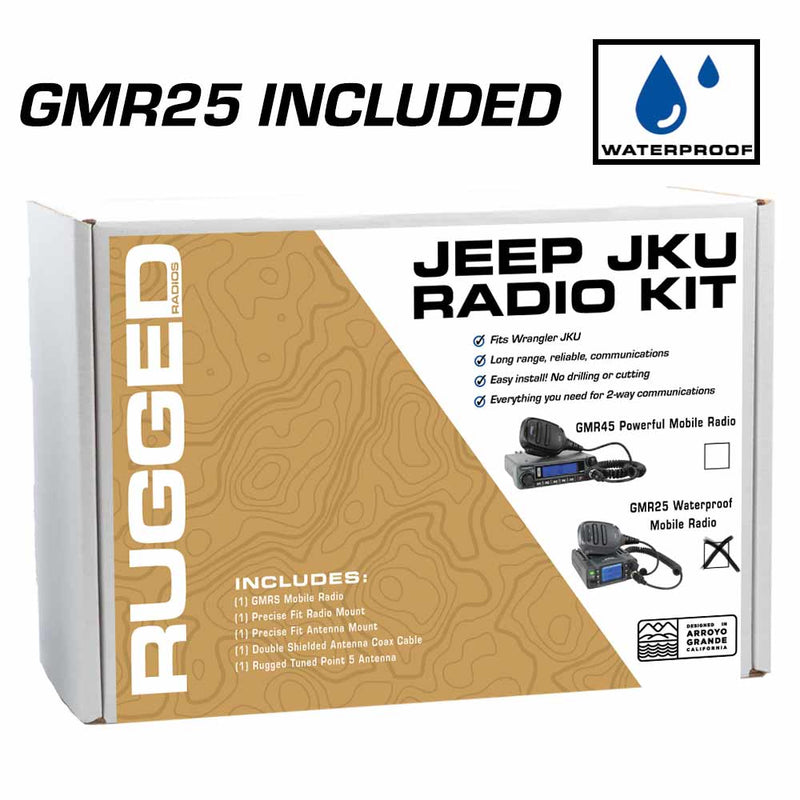 Load image into Gallery viewer, JKU Jeep Radio Kit - with GMR25 WATERPROOF Mobile Radio for Jeep JKU • 4 Door Only
